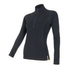 Dámské triko Sensor Merino DF dl.rukáv zip černá